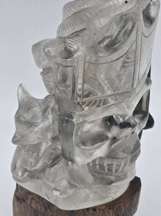 Green Chlorite in Quartz Prince of Darkness Skull & 9 Tail Fox