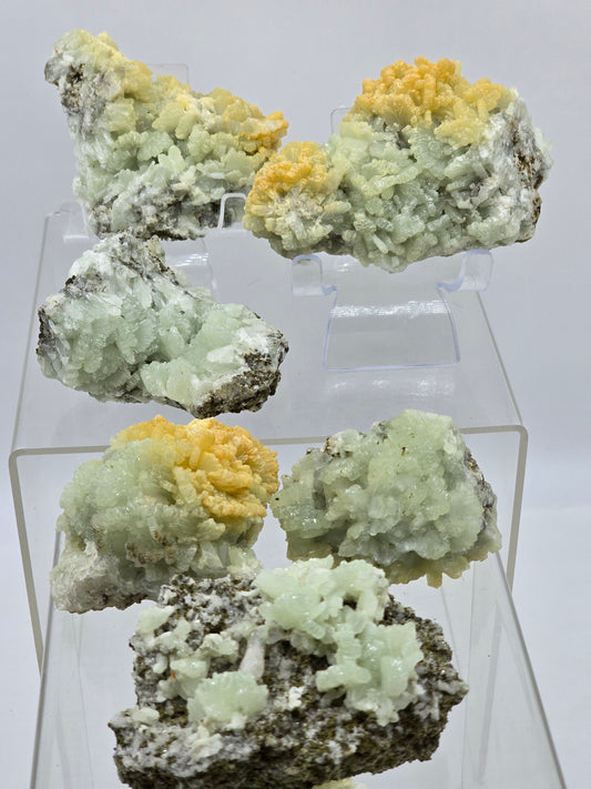 Prehnite crystals on the matrix