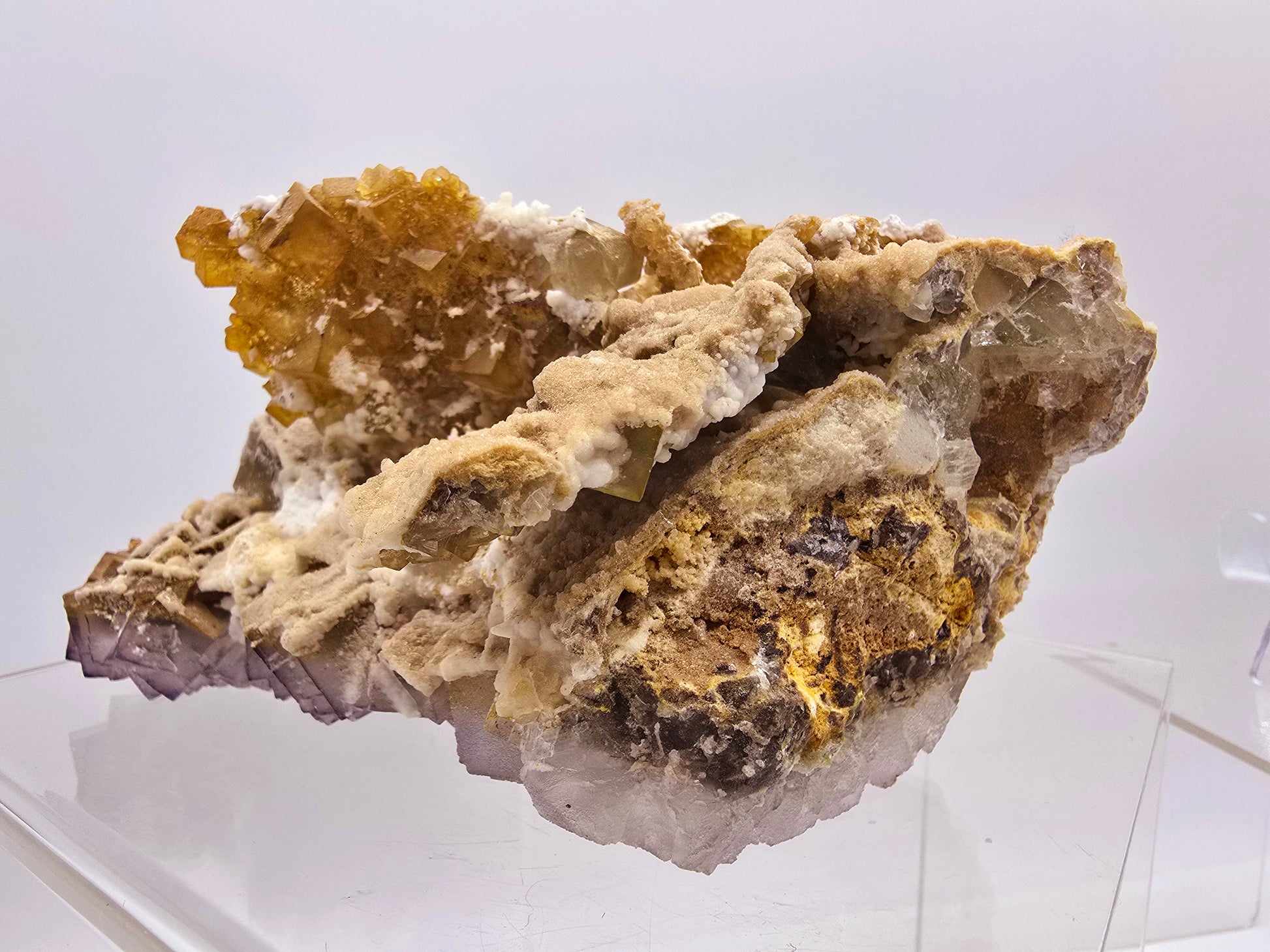 Rainbow Iridescent Yellow & purple Fluorite gemstone specimens