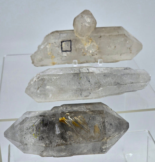 Enhydro Black Phantom skeletal Double Terminated Crystal Tibetan quartz Wands