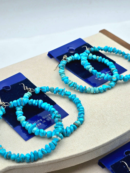Turquoise Hoop earrings - Kingman turquoise