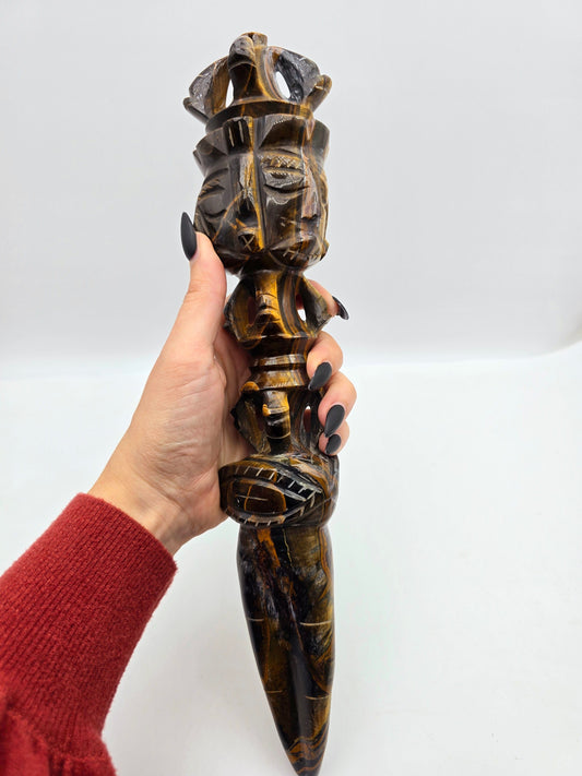 Pietersite & Tiger eye Giant Phurba Dagger