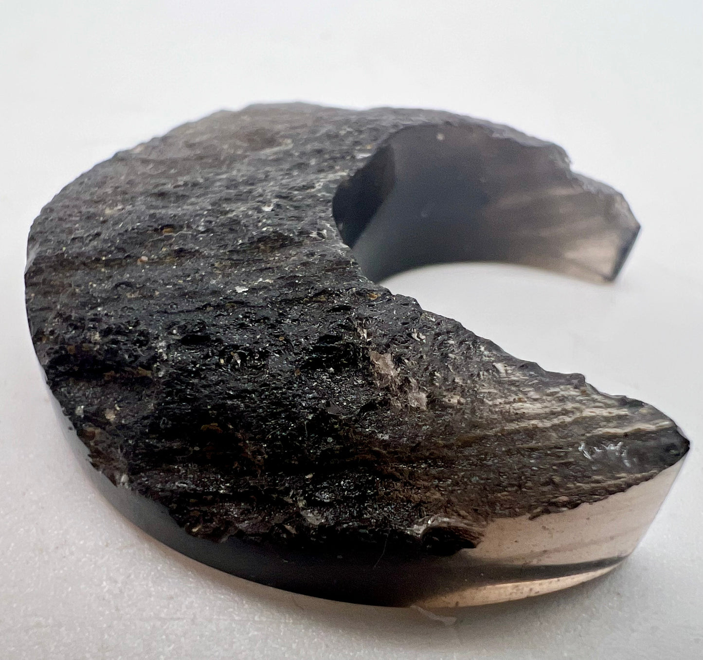 Tektite carved Crescent Moons